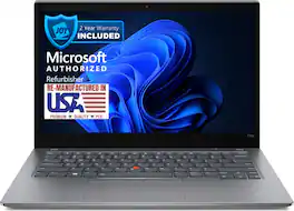 Lenovo - T14S G2 14" Refurbished Laptop - Intel 11th Gen i7-1185G7 with 16GB RAM - Intel UHD Graphics - 2TB SSD - Dark Gray