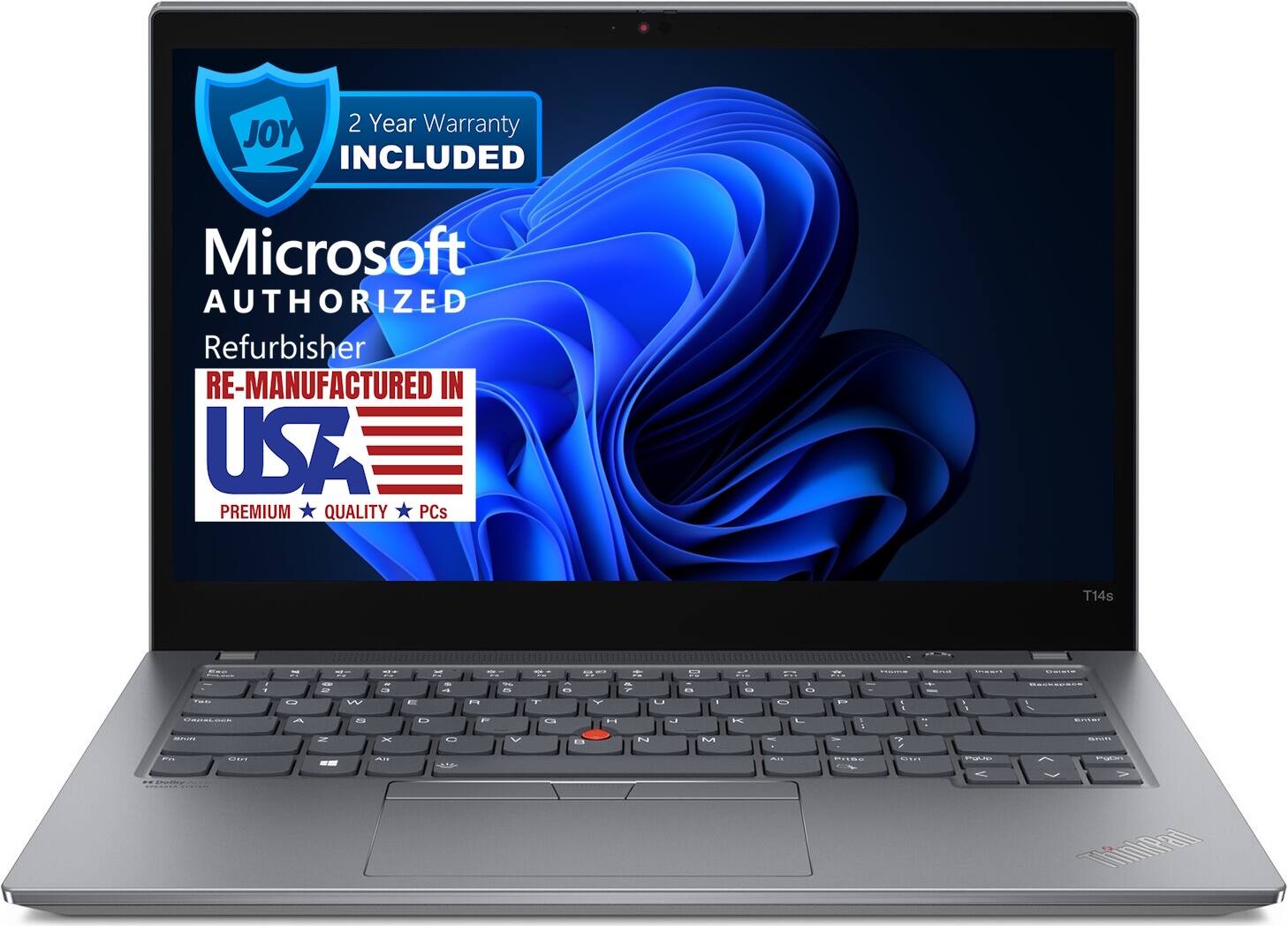 Lenovo - T14S G2 14" Refurbished Laptop - Intel 11th Gen i7-1185G7 with 16GB RAM - Intel UHD Graphics - 2TB SSD - Dark Gray
