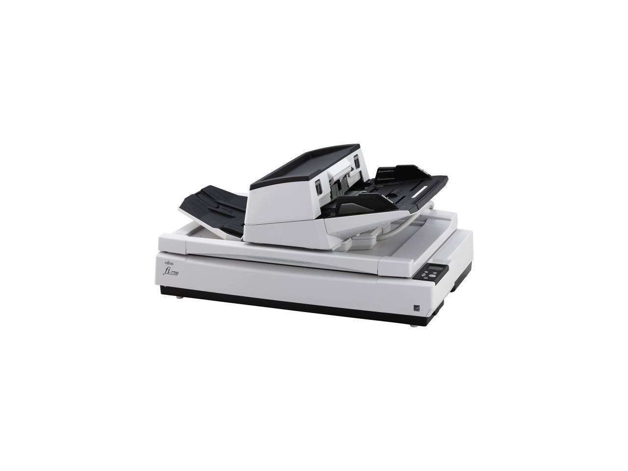 Alt View 1. Ricoh - Ricoh fi-7700 PA03740-B005 Duplex 600 DPI x 600 DPI Production-class ADF + Flatbed document scanner - White.