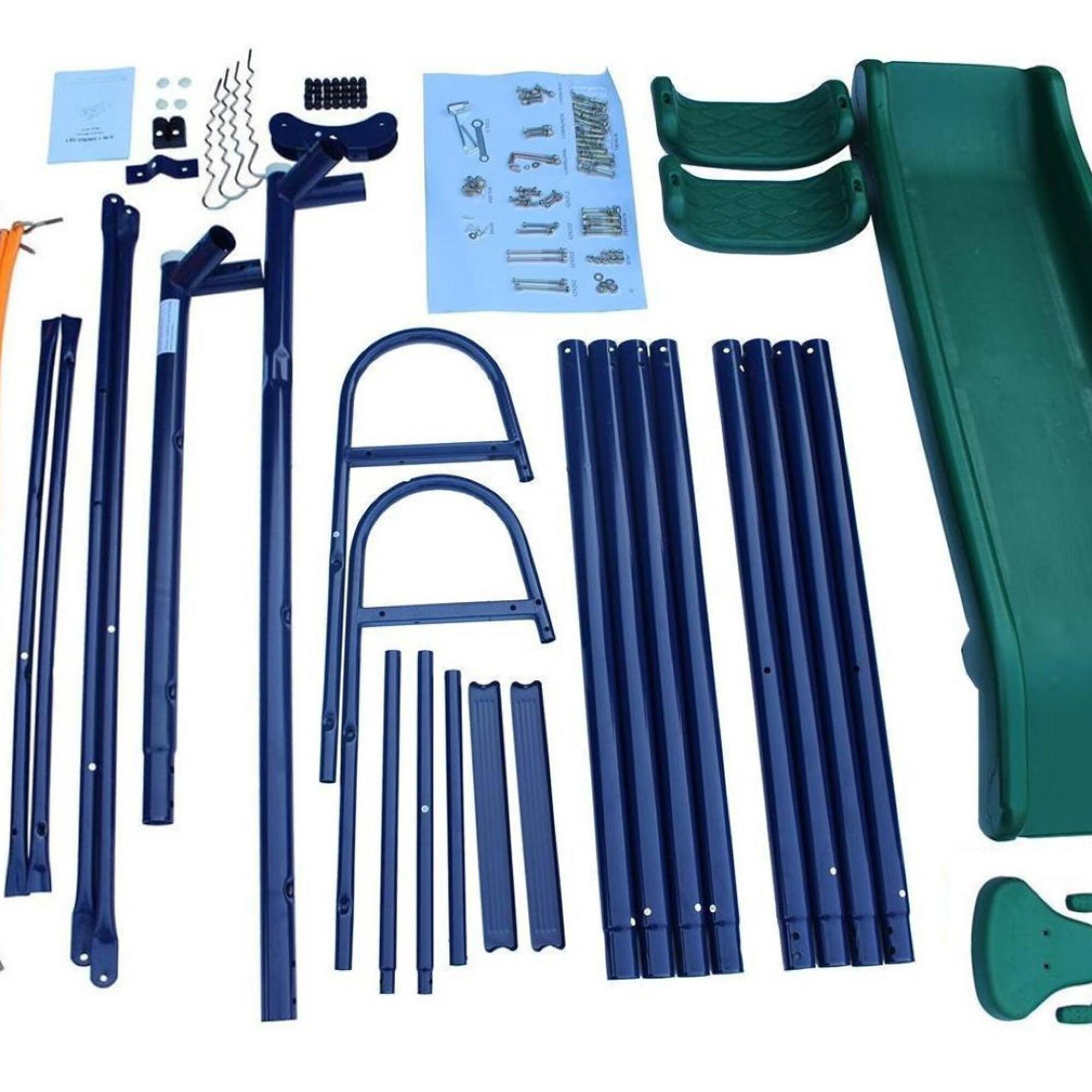 Alt View 1. ELEMENT ACE - A-Frame Metal Swing Set with Slide for Backyard Playground - Durable Steel Construction.