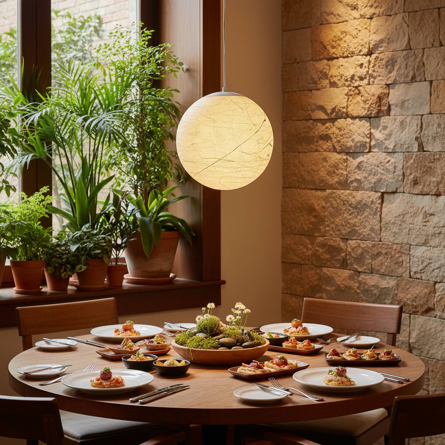 Alt View 6. Umeiluce - 11.8 Inch 1-Light Modern Pendant Light Global Moon Light Natural Silk Decor Shade - White.