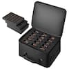 Front. VEVOR - Miniature Storage Carrying Figure Bag, Fits for 1:500-1:750 Scale Models, Miniature Transport Bag with Shoulder Strap - Black.