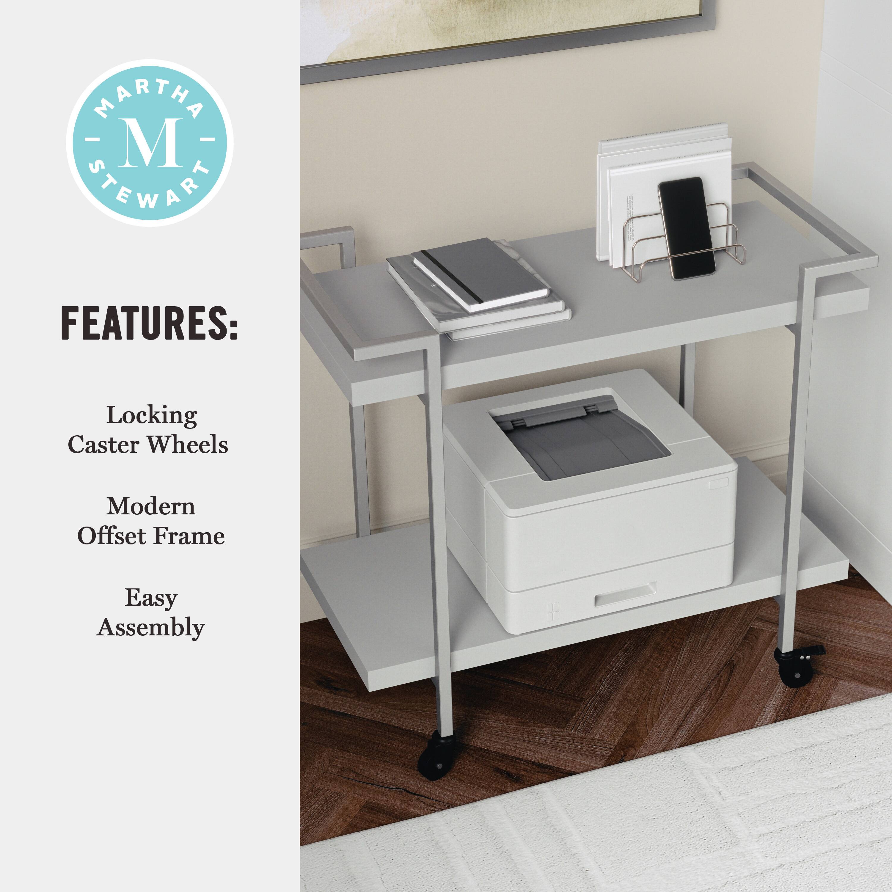 MARTHA STEWART FEATURES: Locking Caster Wheels, Modern Offset Frame, Easy Assembly.