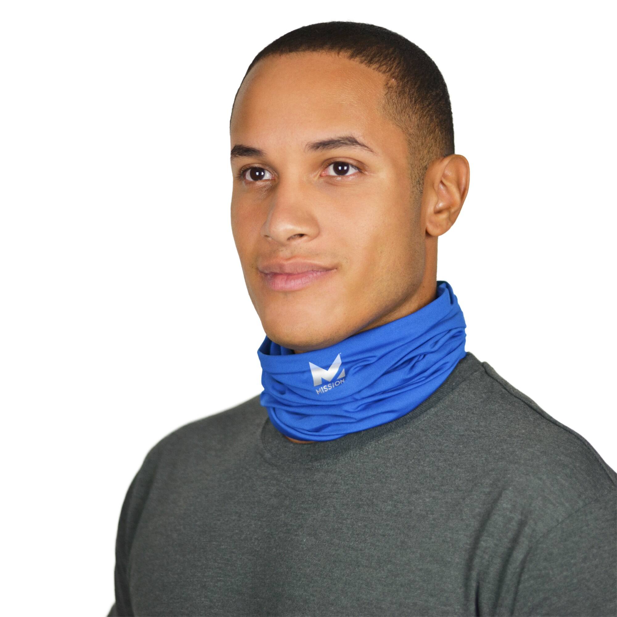 Alt View 12. Mission - Cooling Neck Gaiter Face Mask - Mission Blue.