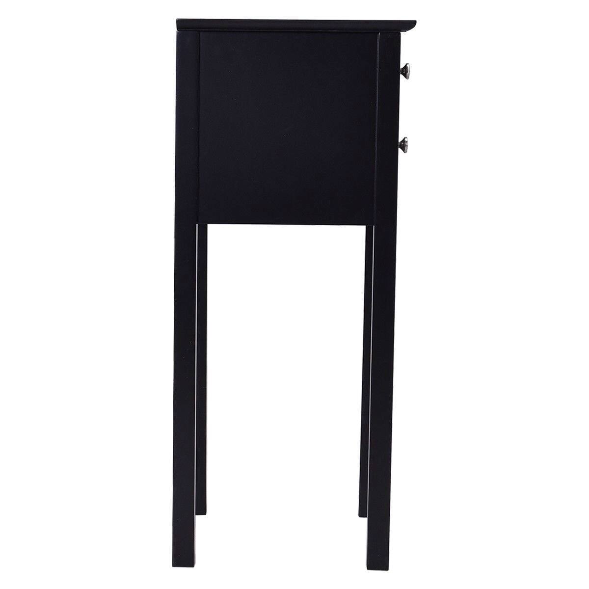 Left. Hivvago - Hivvago Elegant 2-Drawer End Table Nightstand Side Table - Black.