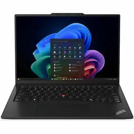 Front. Lenovo - Lenovo ThinkPad X1 Carbon Gen 14 Aura Edition 21V700ALUS 14" Touchscreen Copilot+ PC Notebook - WUXGA - 60 Hz - Intel - Black.