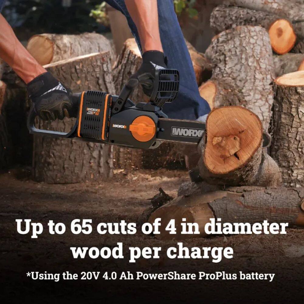 Up to 65 cuts of 4 in diameter wood per charge  
*Using the 20V 4.0 Ah PowerShare ProPlus battery
