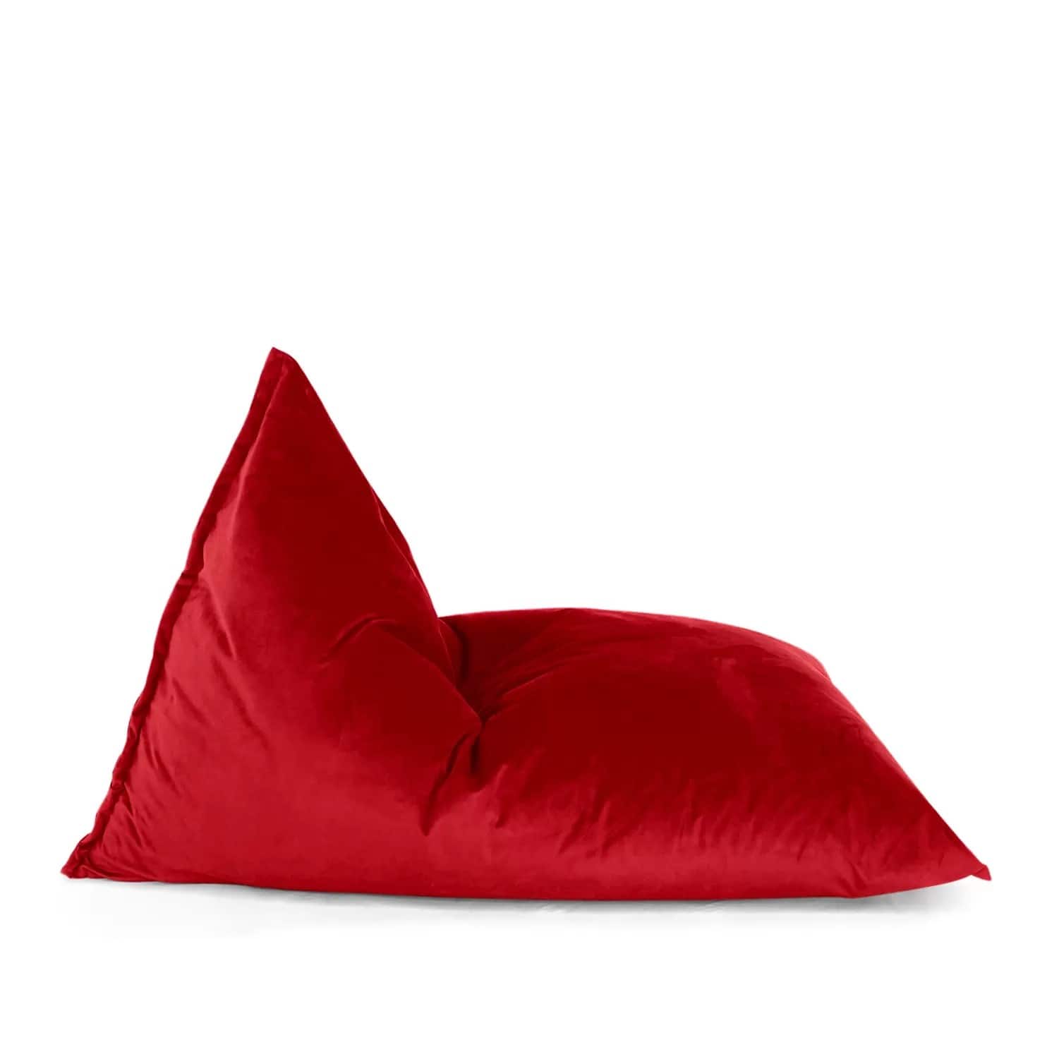 Lotus Lounge Chair - Large Ecogami Velvet Bean Bag Cover - 59" x 43.25" - Red