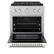 Angle. ZLINE - 30 in. Wide 4 Burner 4.2 cu. ft. Freestanding Paramount Gas DuoPro Range with Convection Oven - Stain Steel/White Matte.