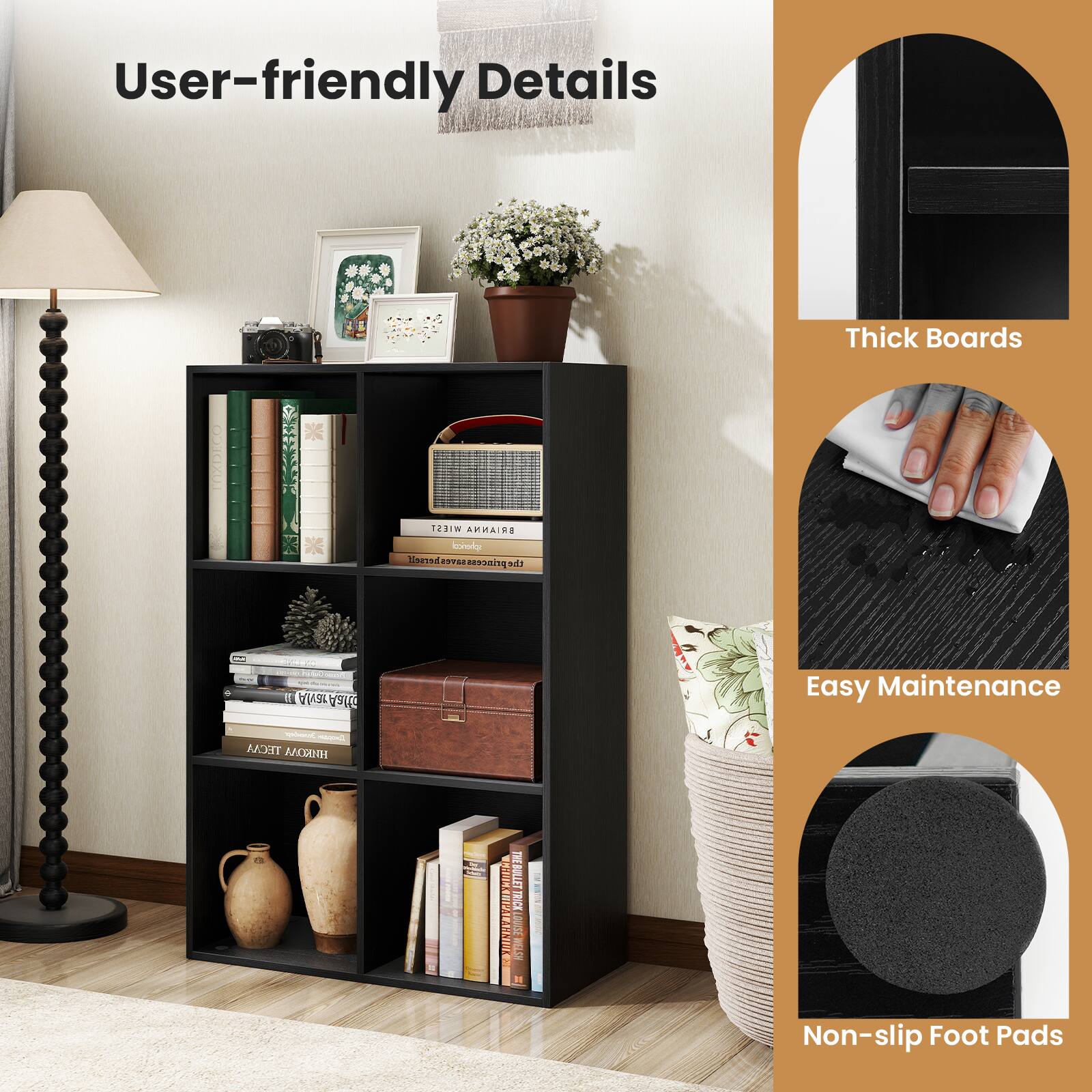 User-friendly Details

- Thick Boards
- Easy Maintenance
- Non-slip Foot Pads