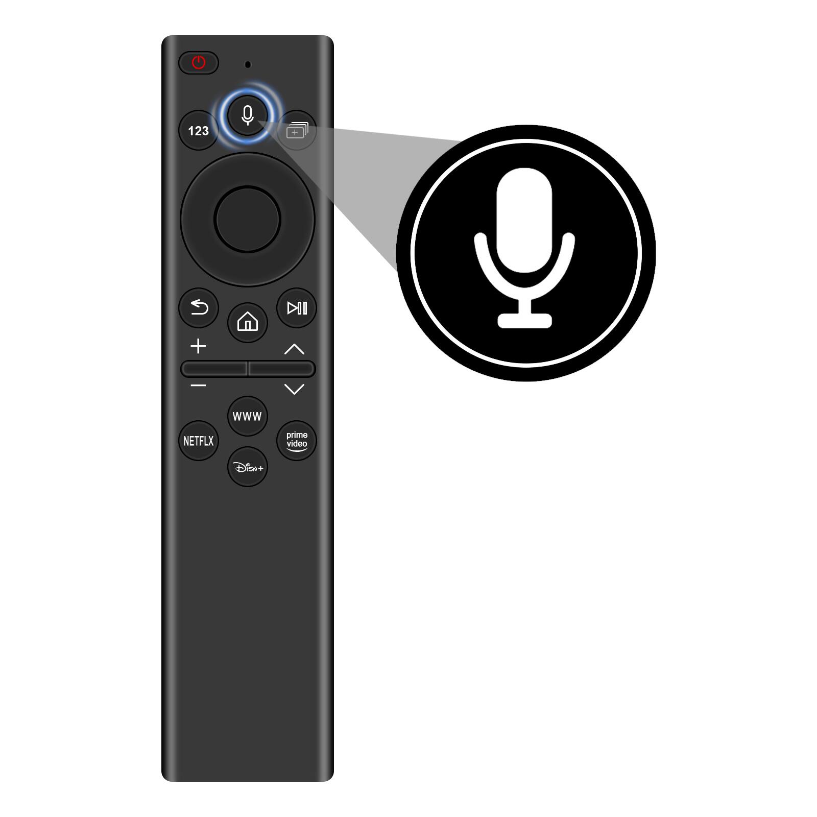 VINABTY - New BN59-01385D Solar Voice Replaced Remote Fits for Samsung 4K QLED TV QN43LS03AAFXZA QN50Q60AAFXZA QN55LS03AAFXZA - Black