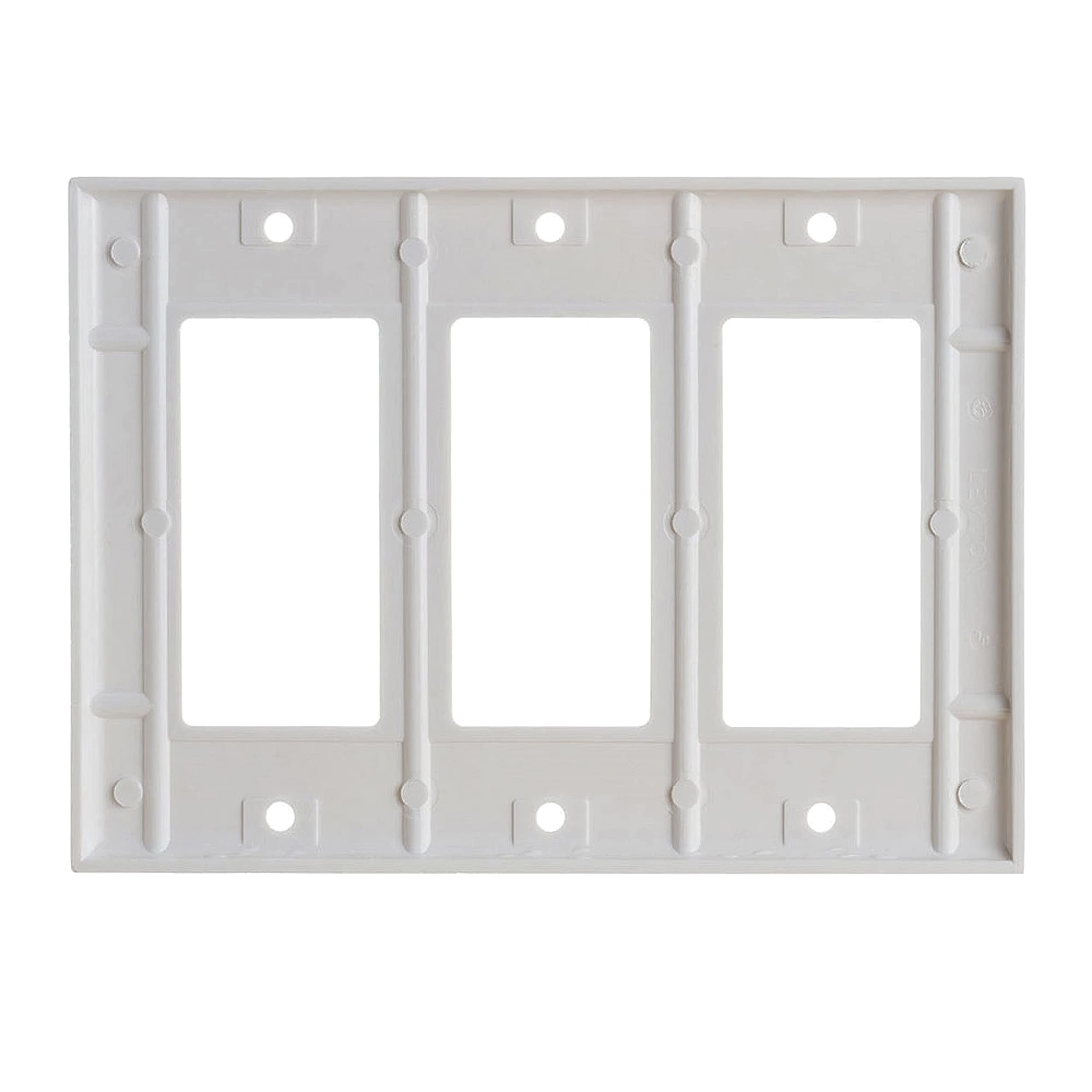 Angle. Cmple.com - Cmple - Decorator Wall Plate Insert Decorative Faceplate Standard Keystone Wall Plate Cover - 3 Gang - White.