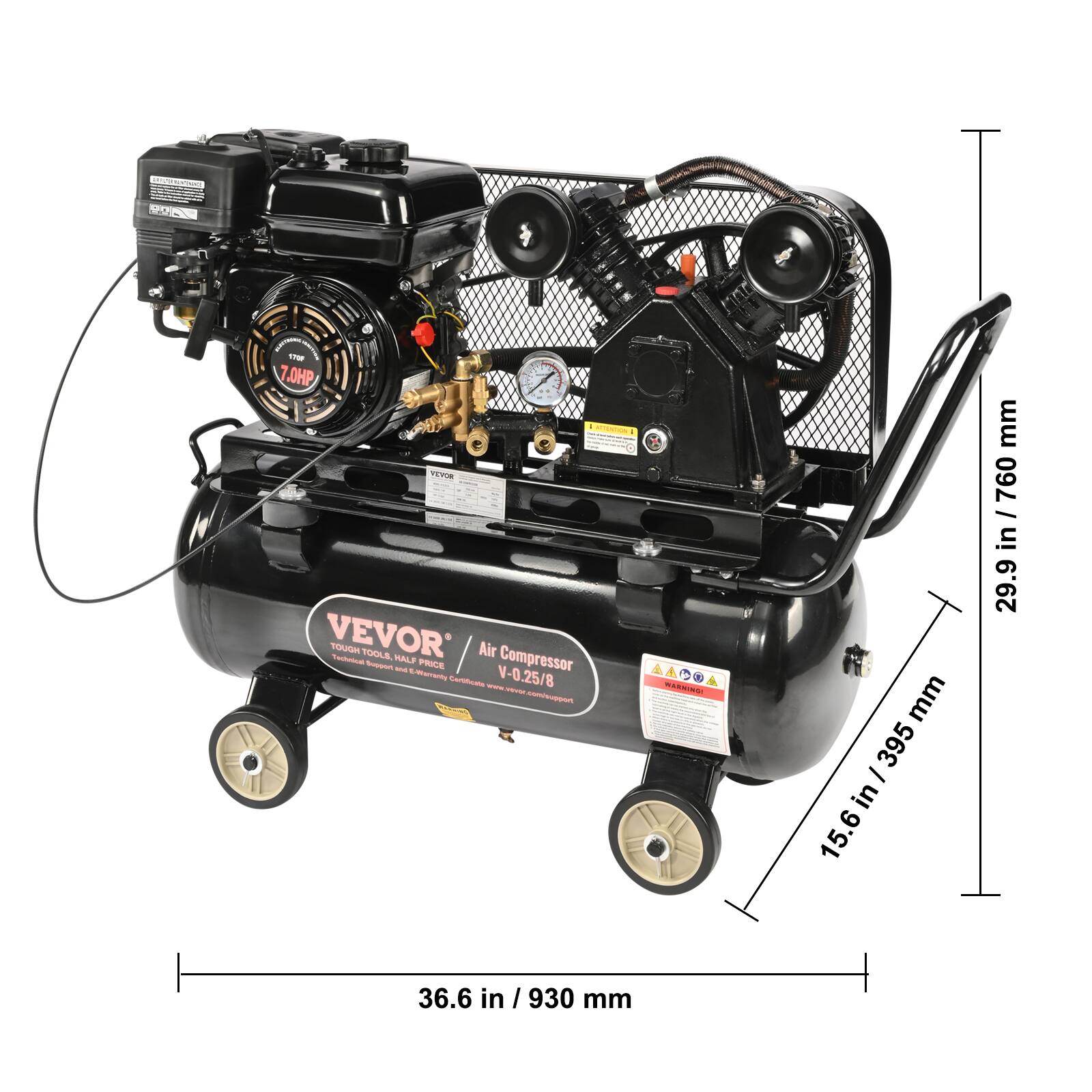 MO 1h 7.0HP VEVOR TOUGH TOOLE MALE Air Compressor  
PRICE  
V-0.25/8  
4 RES mm 395 in 15.6 mm 760 I in 29.9 36.6 in in / 930 I mm