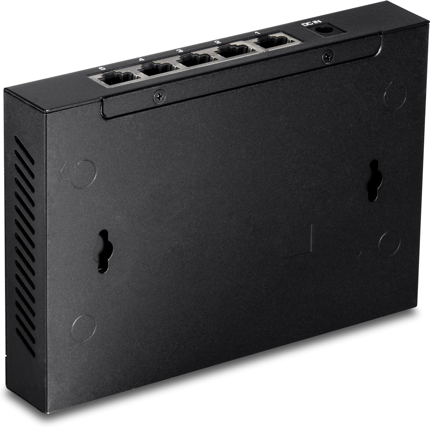 Left. Trendnet - TRENDnet TEG-S350, 5-Port Unmanaged Gaming 2.5G Switch - Black.