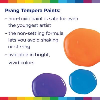Prang Tempera Paints:

- non-toxic paint is safe for even the youngest artist
- the non-settling formula lets you avoid shaking or stirring
- available in bright, vivid colors