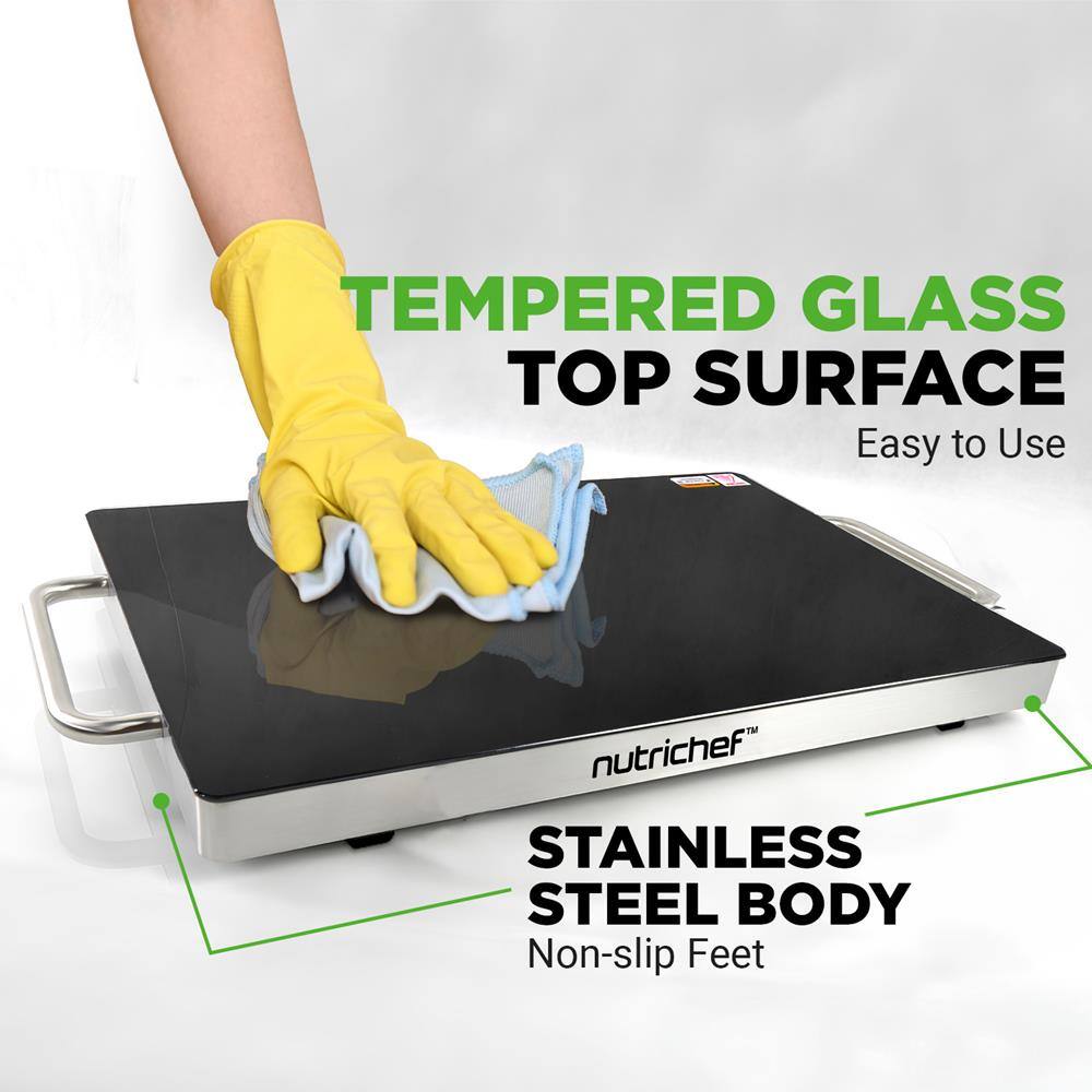 TEMPERED GLASS TOP SURFACE  
Easy to Use  

STAINLESS STEEL BODY  
Non-slip Feet