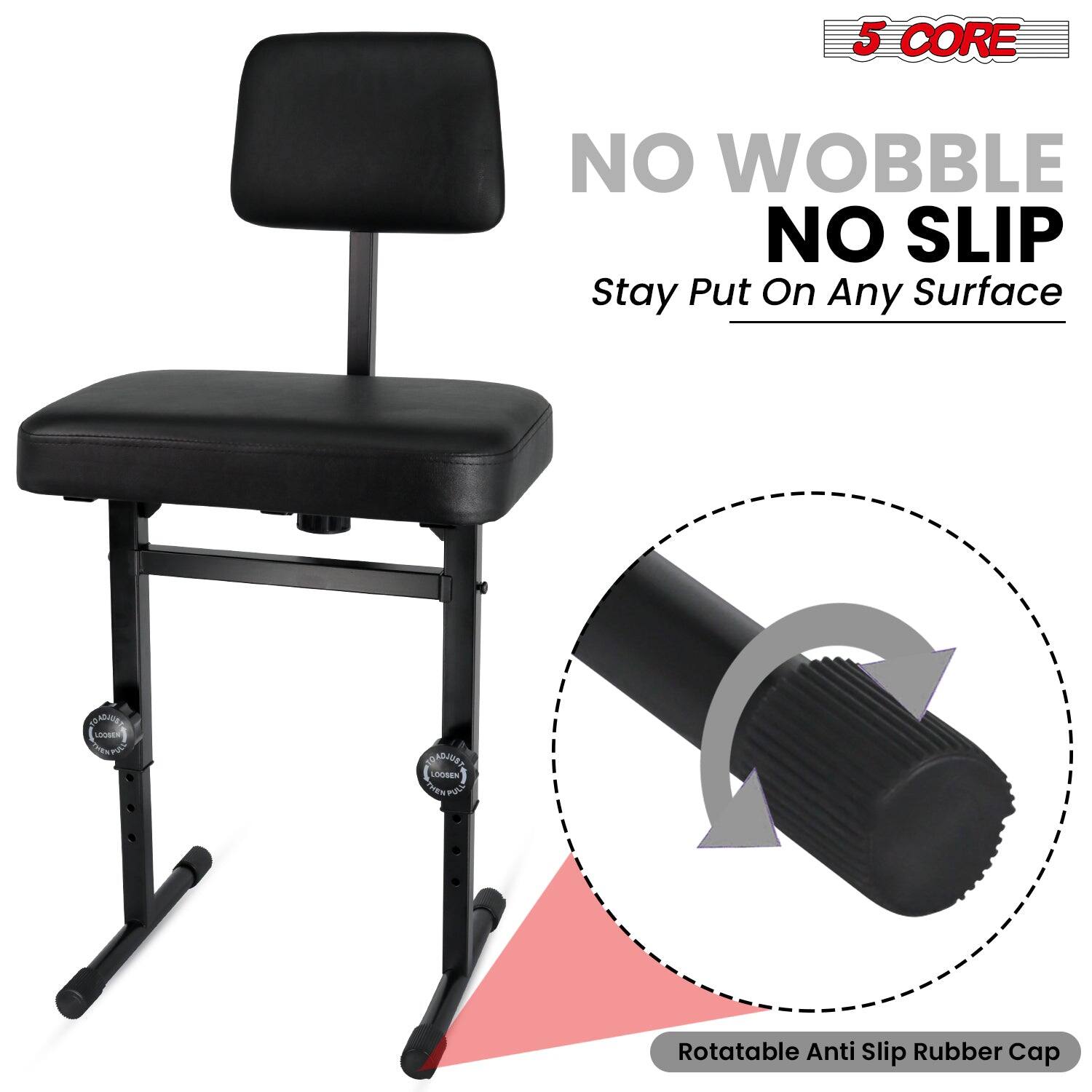 5 CORE, NO WOBBLE NO SLIP, Stay Put On Any Surface, Rotatable Anti Slip Rubber Cap