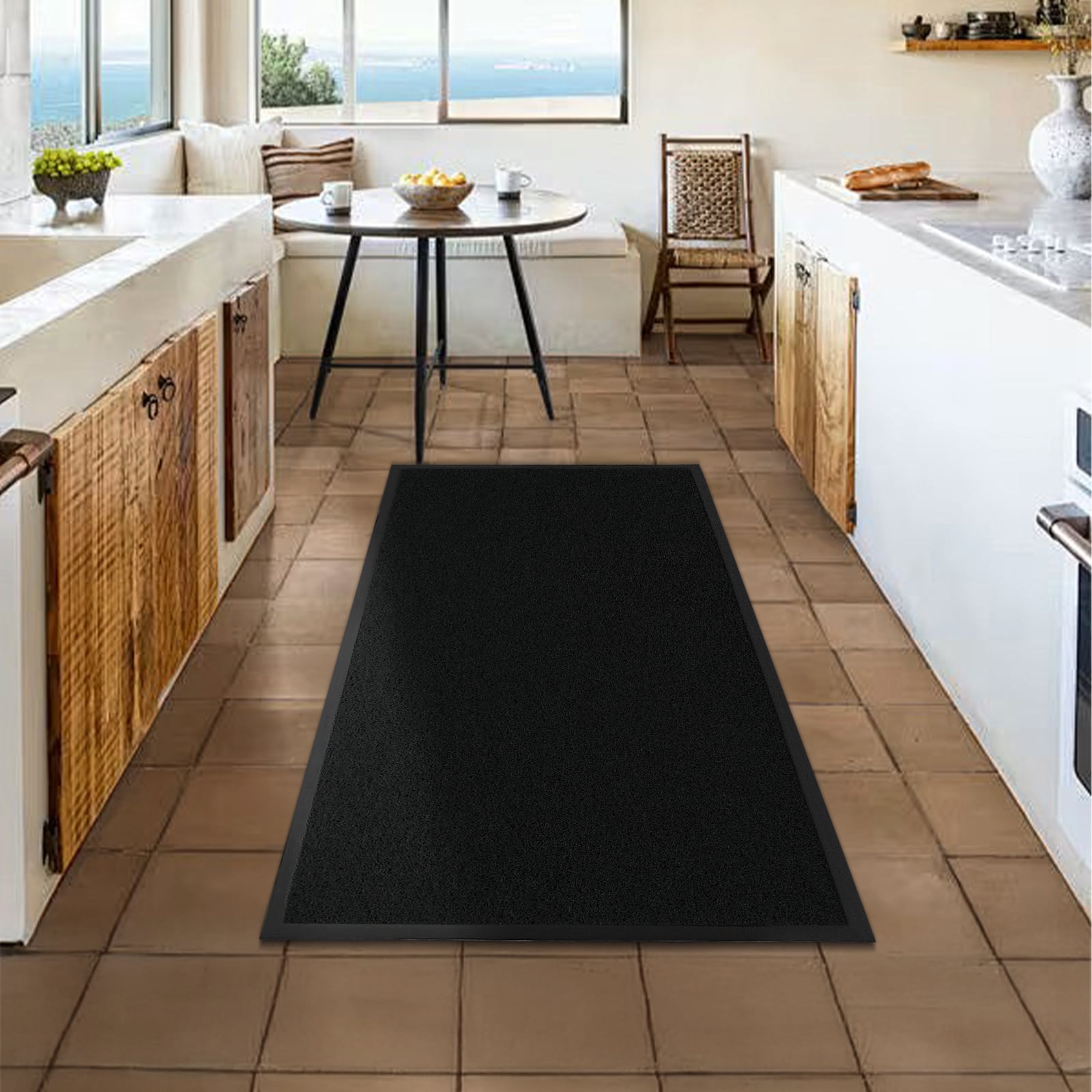 Winado - 59x35 Inch Waterproof Entrance Mat Non-Slip Welcome Floor Mat for Porch Patio Commercial - Black
