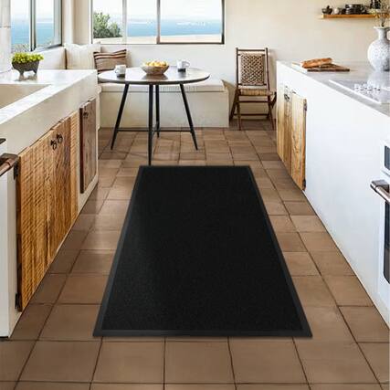 Front. Winado - 59x35 Inch Waterproof Entrance Mat Non-Slip Welcome Floor Mat for Porch Patio Commercial - Black.