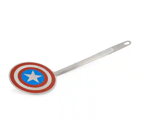 Front. Marvel - Marvel Captain America Shield Colored Flat Stainless Steel Wide Head Spatula - Multicolored.
