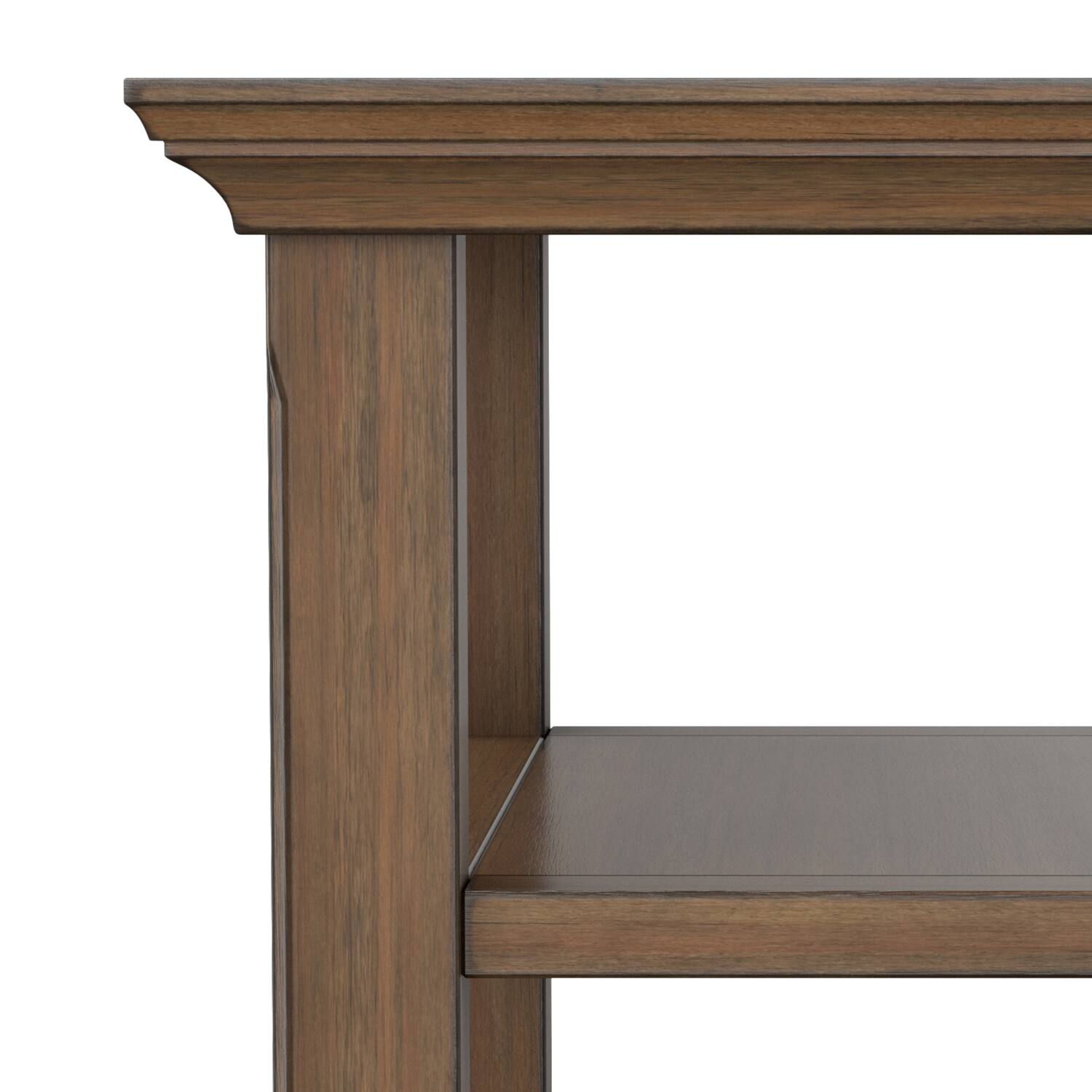 Alt View 6. Simpli Home - Acadian 14 inch Wide Solid Wood Transitional Narrow Side Table in Rustic Natural Aged Brown - Rustic Natural Aged Brown.