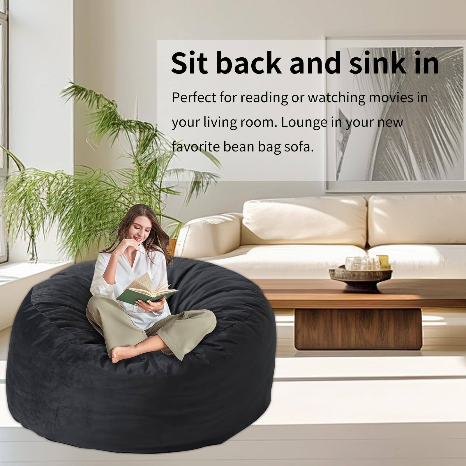 Sit back and sink in  
Perfect for reading or watching movies in your living room. Lounge in your new favorite bean bag sofa.
