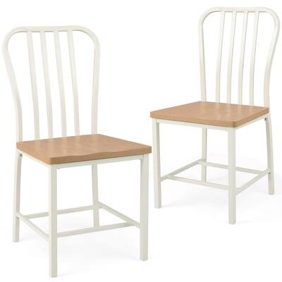 Gymax Dining Chair Set of 4 Armless Spindle Back Kitchen
