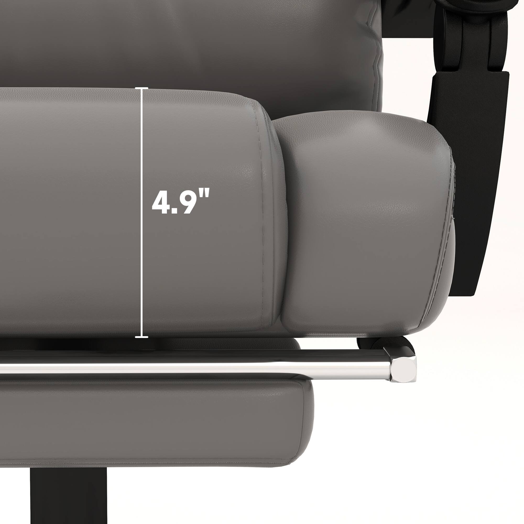 Alt View 8. Vinsetto - High Back Massage Office Chair with 6 Vibration Points, PU Leather Reclining Computer Chair - Gray.