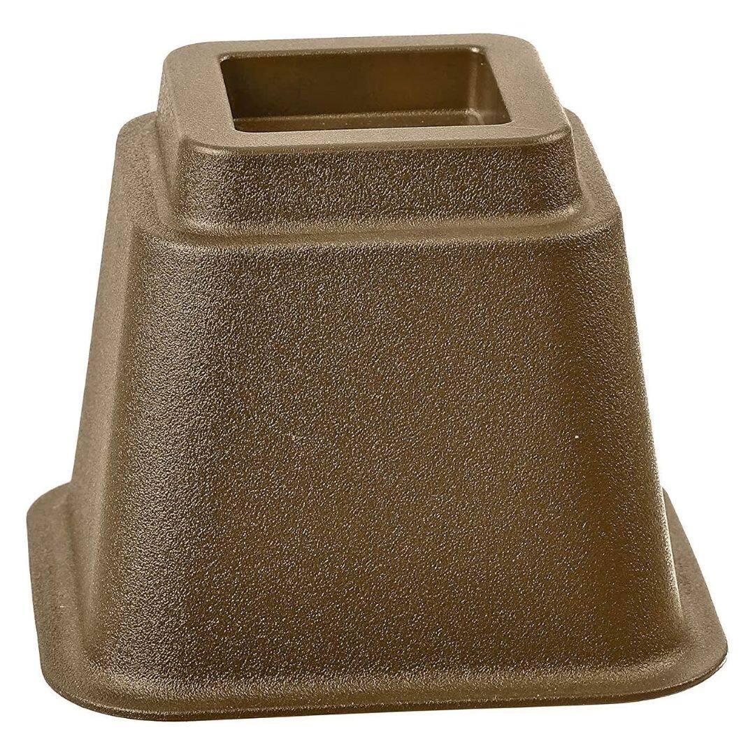 Back. Home It - Bed Risers or Furniture Riser, Adjustable Heavy Duty Bed Lifts Set of 4 in Heights of 8, 5 or 3 Inches in color Brown - Brown.