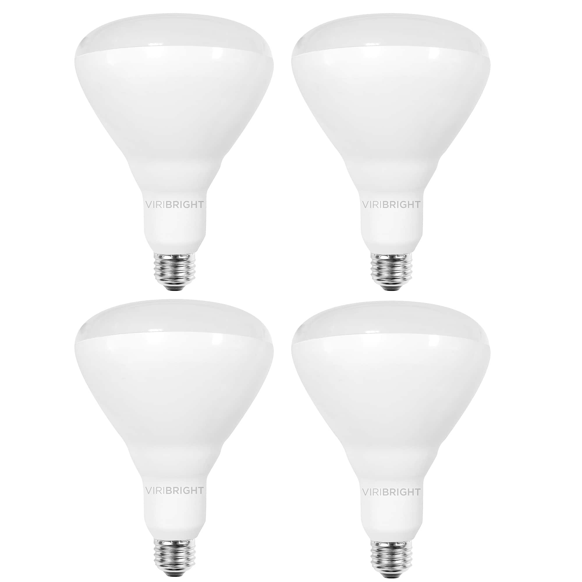 VIRIBRIGHT - 75-Watt EQ BR40 E26 Indoor Flood Light Bulb, 4000K (4-Pack) - White