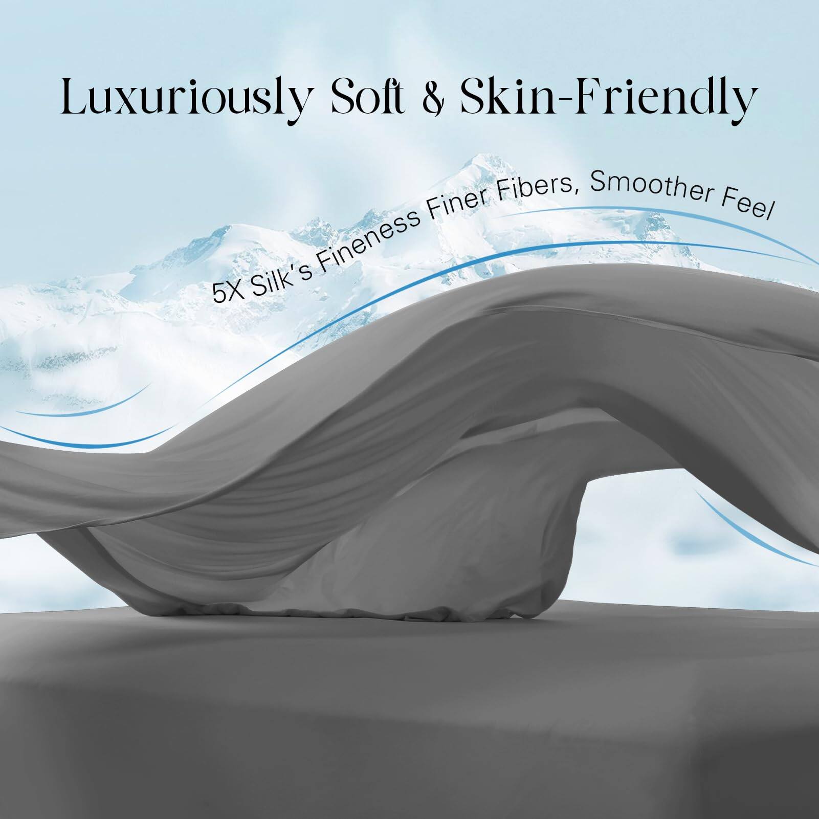 Luxuriously Soft & Skin-Friendly  
5X Silk's Fineness Finer Fibers, Smoother Feel