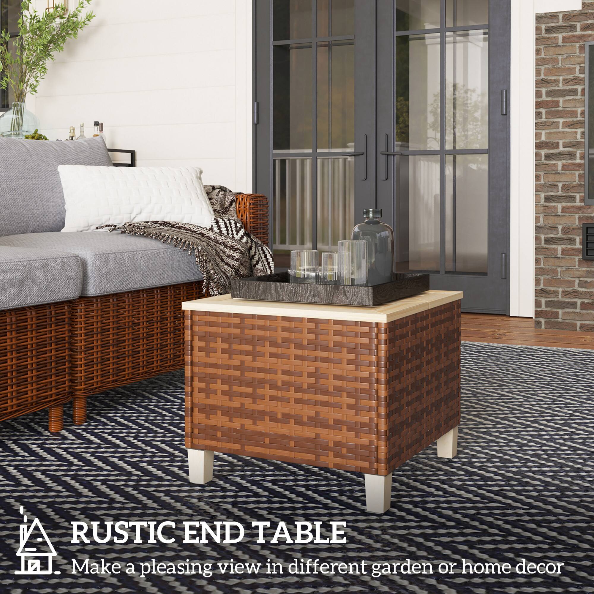 RUSTIC END TABLE
Make a pleasing view in different garden or home decor