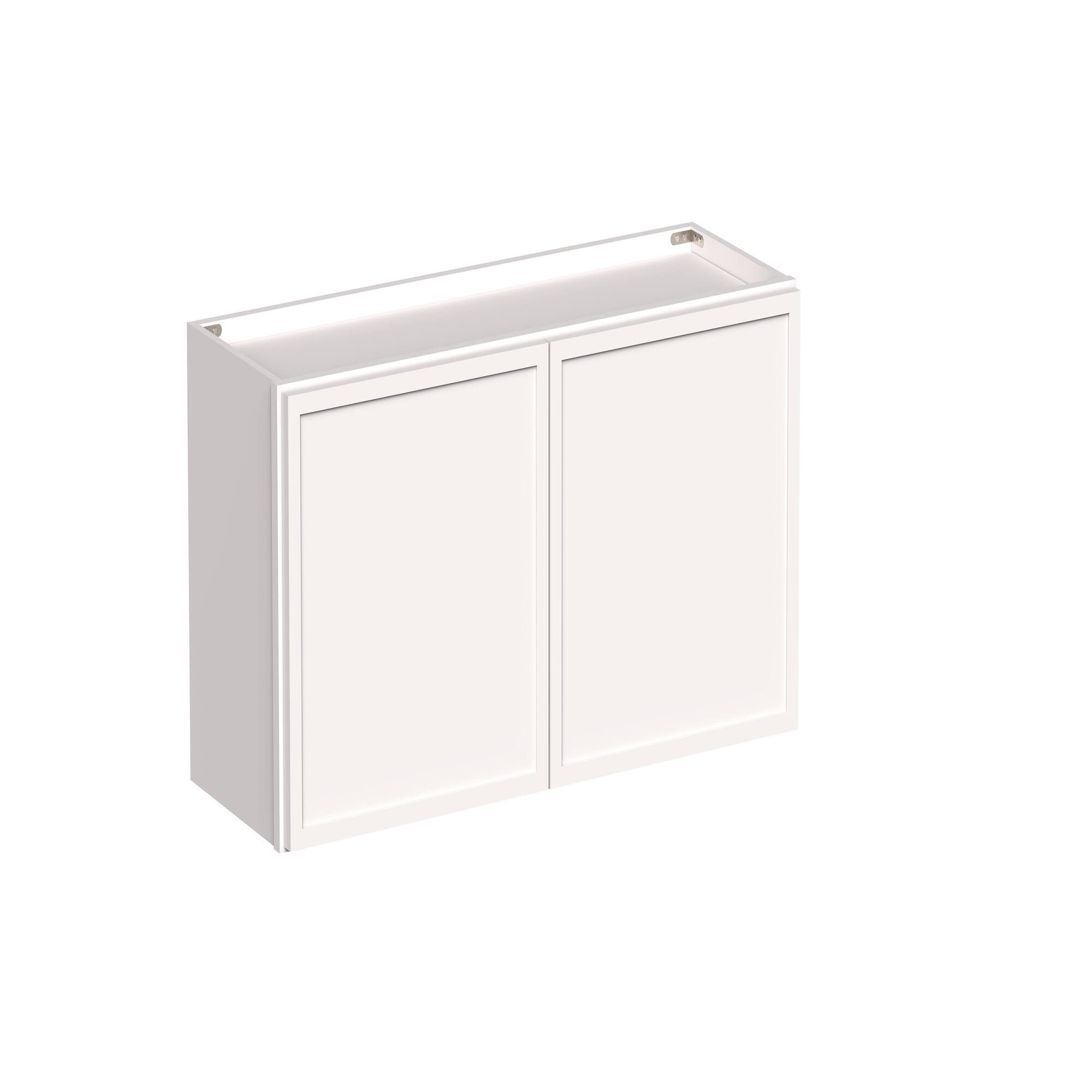 Angle. Boyel Living - 36-in W x 18-in H x 12-in D Slim Shaker RTA Kitchen Wall Cabinet with Soft-Close - Snow White.