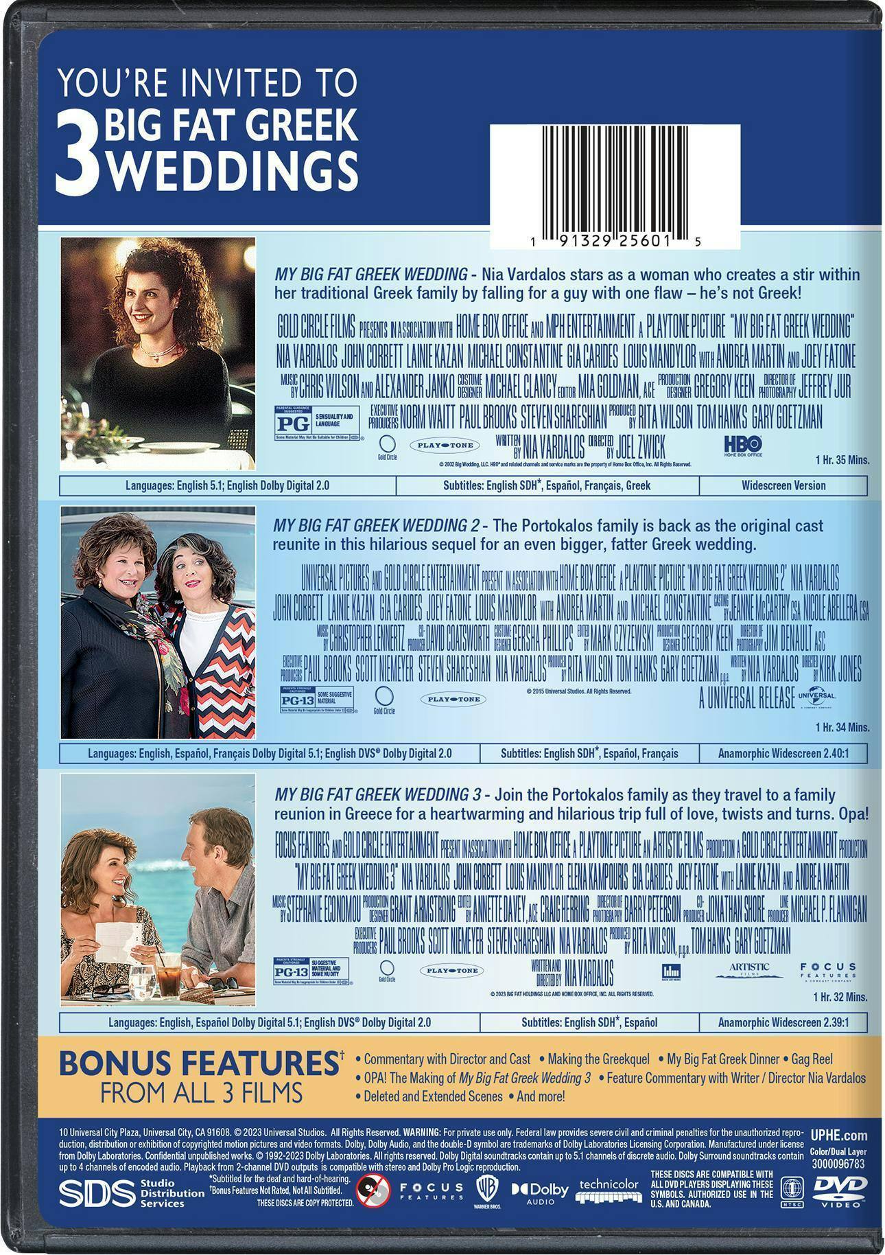Back. My Big Fat Greek Wedding 3-Film Collection (Box Set) [DVD].