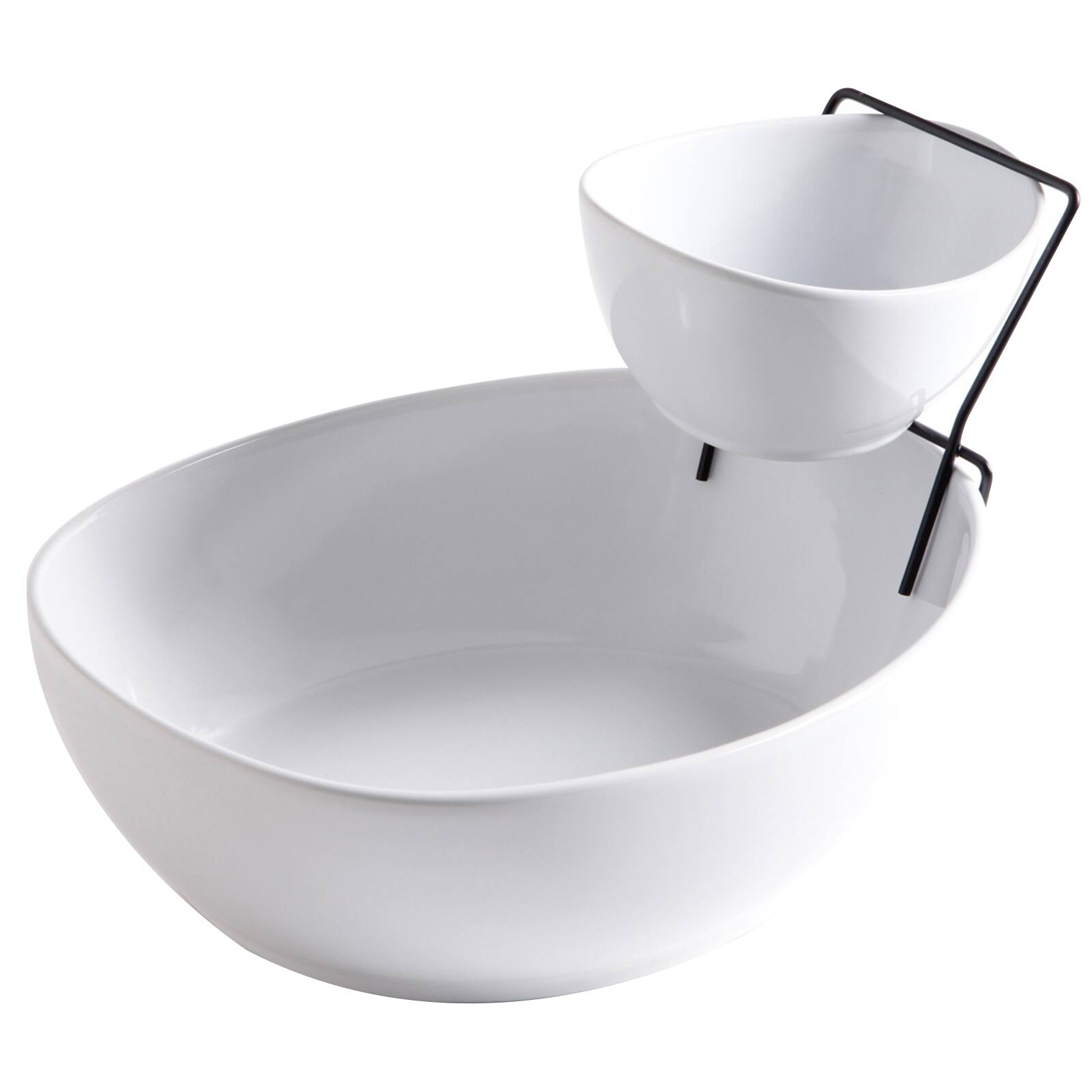 Alt View 3. Gibson - Gibson Elite Gracious Dining 2 Tier Chip and Dip Server Set - White.