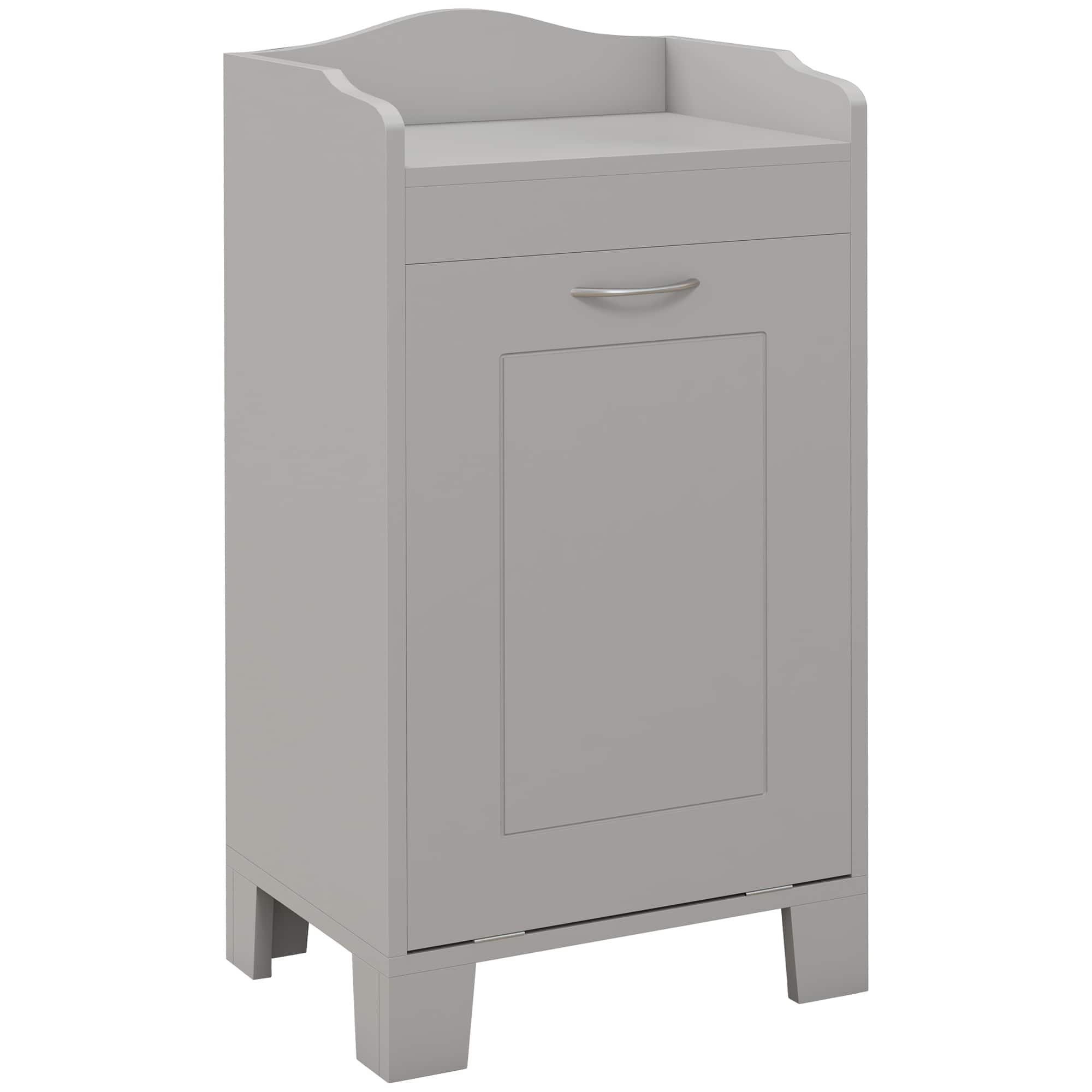 Homcom - 31" Tilt Out Laundry Hamper, Free Standing Home Organizer Hamper, Bathroom Storage Cabinet - Gray