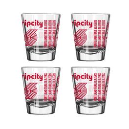 Logo Brands - Portland Trail Blazers 4-Pack 2oz. Shot Glass Set - Multicolor