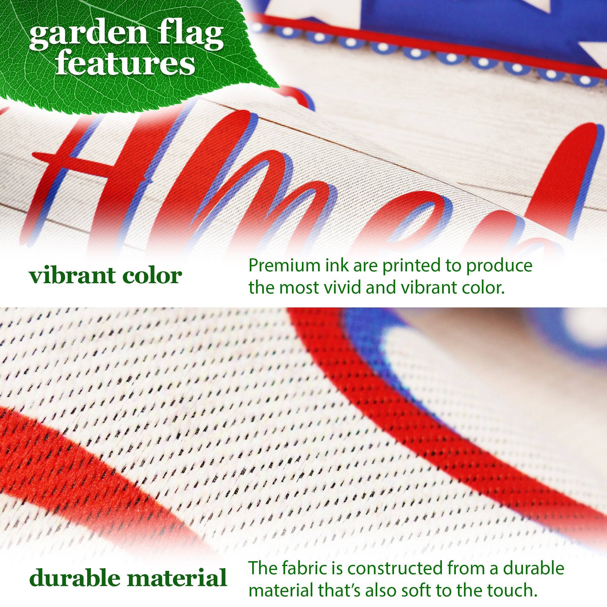 garden flag features

vibrant color  
Premium ink are printed to produce the most vivid and vibrant color.

durable material  
The fabric is constructed from a durable material that's also soft to the touch.