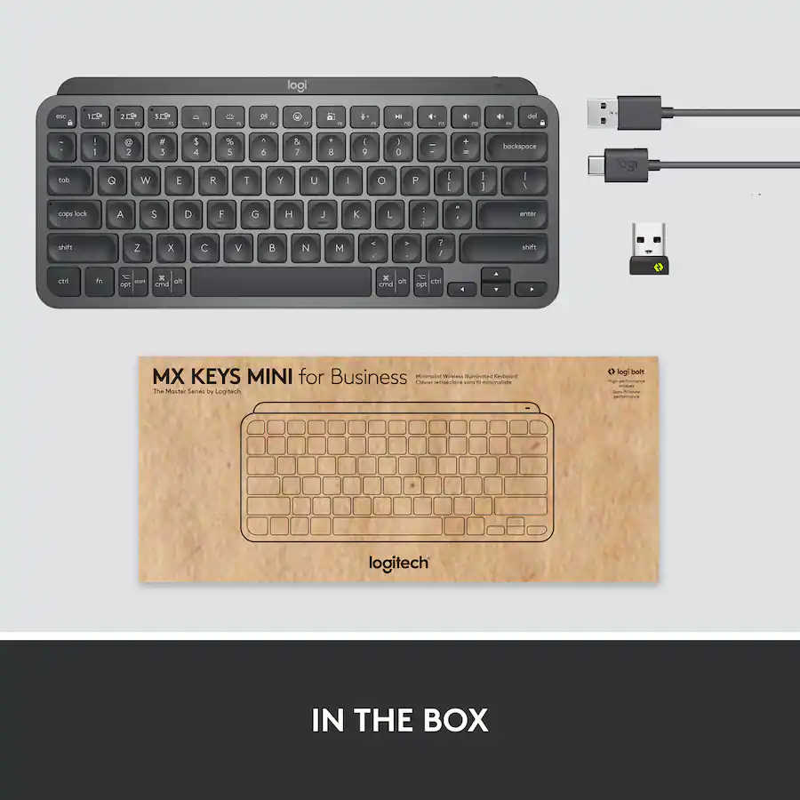 Logi Mini Logitech MX Keys Mini For Business Compact Wireless Scissor Keyboard ...