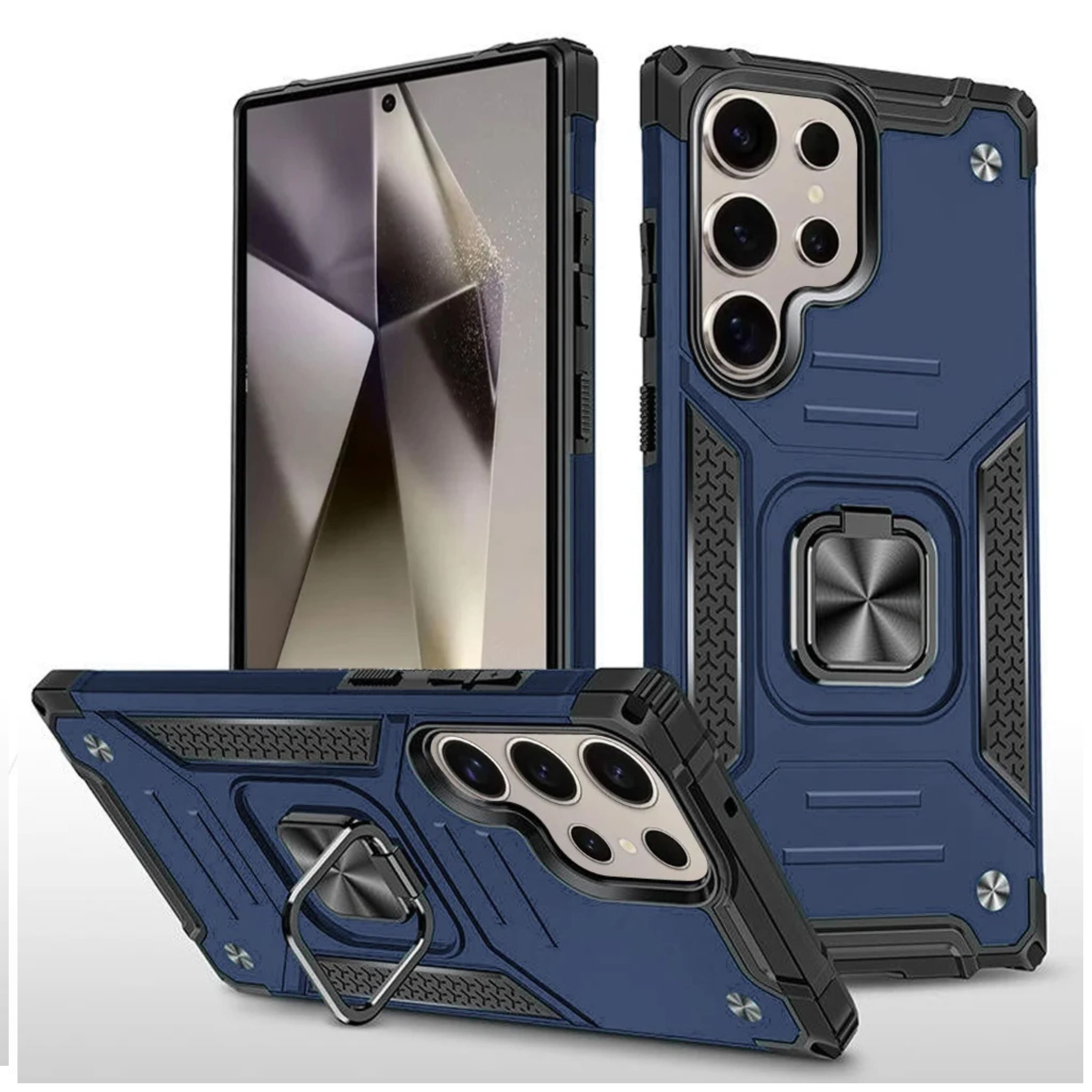 Kitcheniva - Magnetic Kickstand Shockproof Case With Tempered Glass For Samsung S25 Ultra - Blue price history on PriceWatchPro