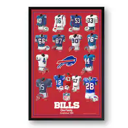 Sporticulture - Buffalo Bills 27" x 39" Uniform Heritage Framed Art Print - Multicolor