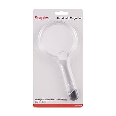 Staples Handheld Magnifier  
2x Magnification with 6x Bifocal Insert  
3 in / 76.2 mm  
ST56453