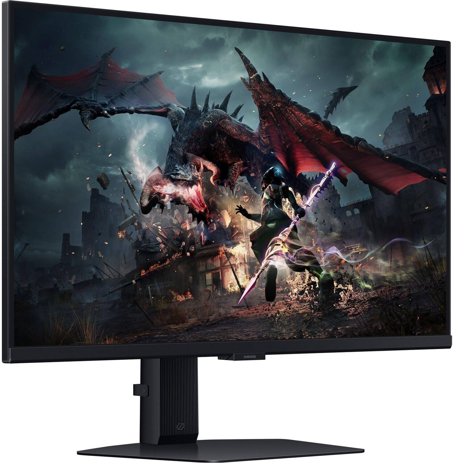Angle. Samsung - Samsung Odyssey G50D 27" QHD IPS Monitor, AMD FreeSync, Flicker Free, HDMI & DKZ Hub, Black (LS27DG500ENXZA) 2 Pack - Black.