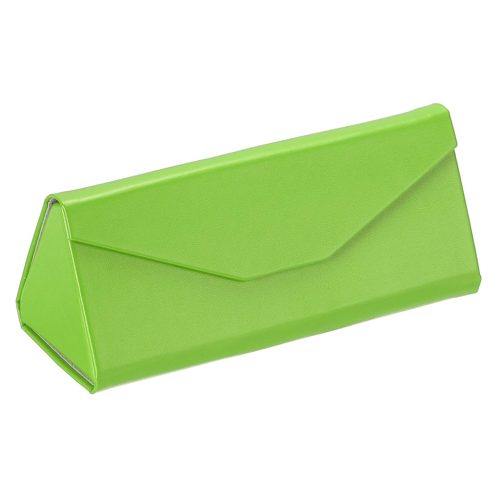 Unique Bargains - Foldable Glasses Case, Triangle Magnetic Sunglass Organizer, PU Leather Hard Eyeglass Case for Women/Men - Light Green price history on PriceWatchPro