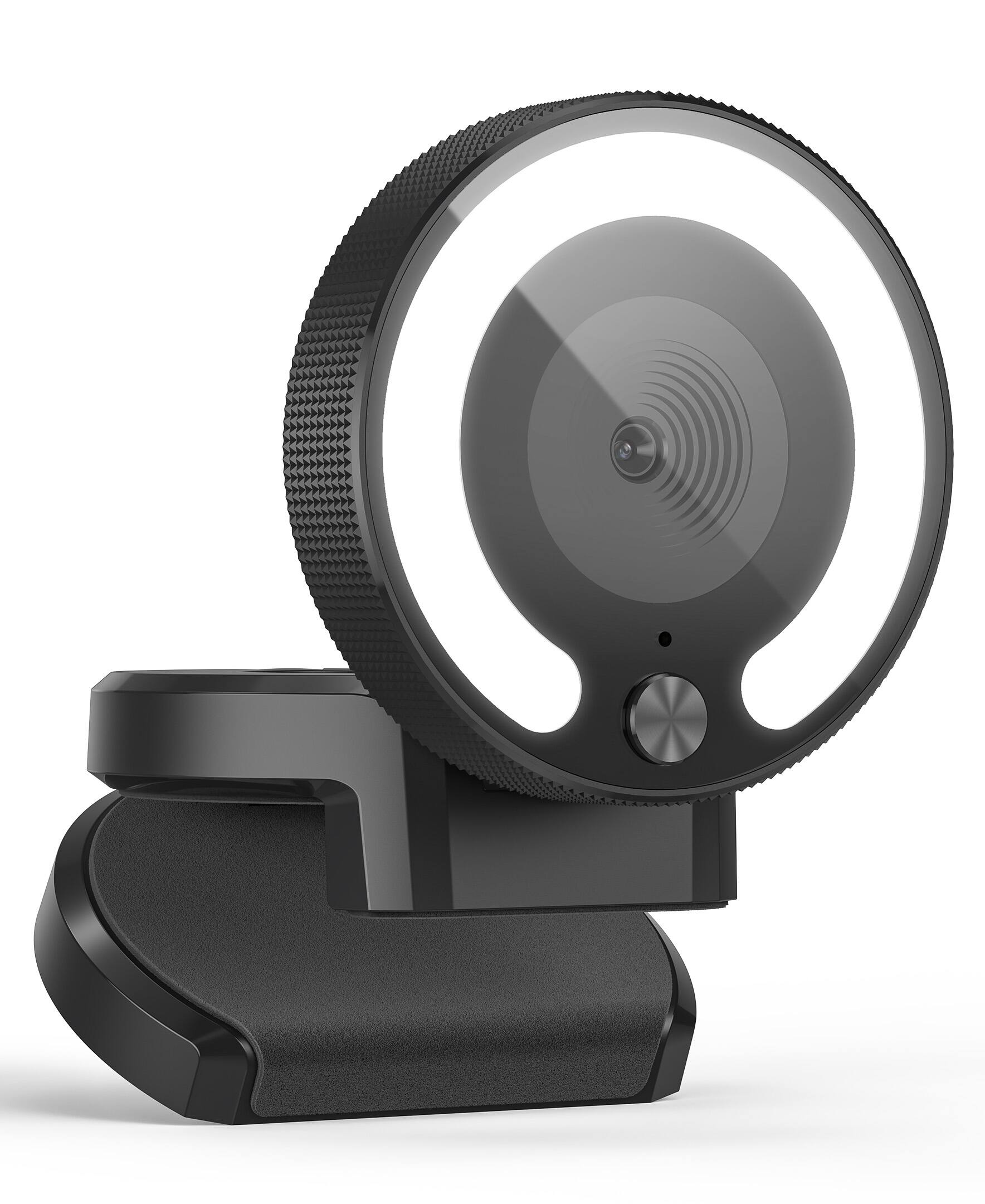Alt View 6. Sugift - 4K Webcam With Ring Light Autofocus 1080p 30FPS Dual Noise-Canceling Mic USB Plug-And-Play - Black.