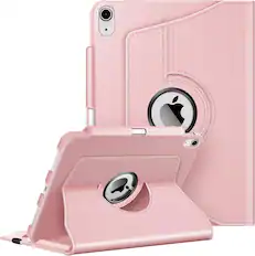 Front. Fintie - Rotating Case for iPad (A16) 11-inch 2025 and iPad 10th Gen 10.9 inch 2022, 360° Swivel Stand Magnetic Shockproof Cover - Rose Gold.