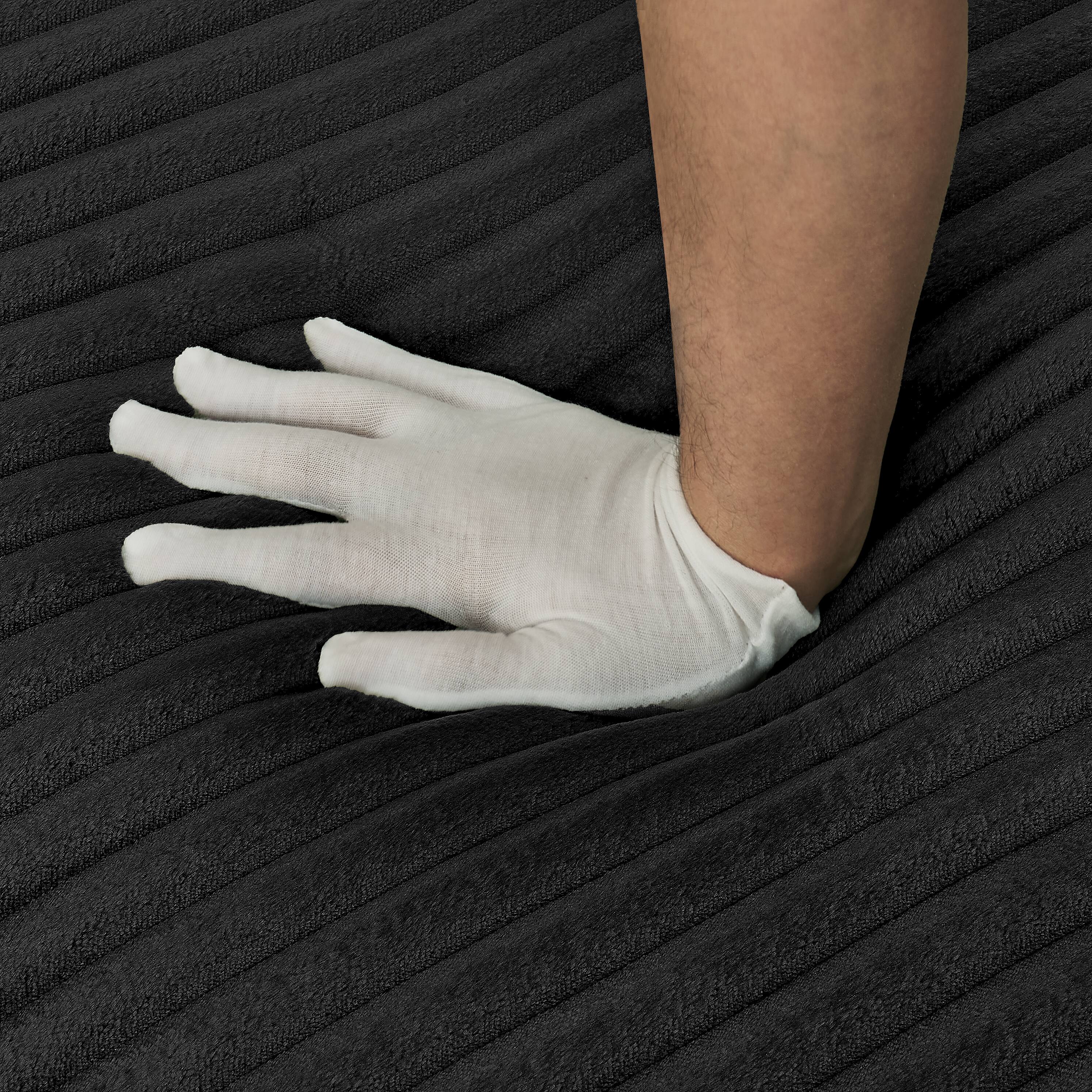 Alt View 2. Anysun - 115" U-Shape Boneless Corduroy Sectional with Chaise & Ottoman-No Assembly, Deep-Seat Modular Cloud Sofa for Living Room - Black.