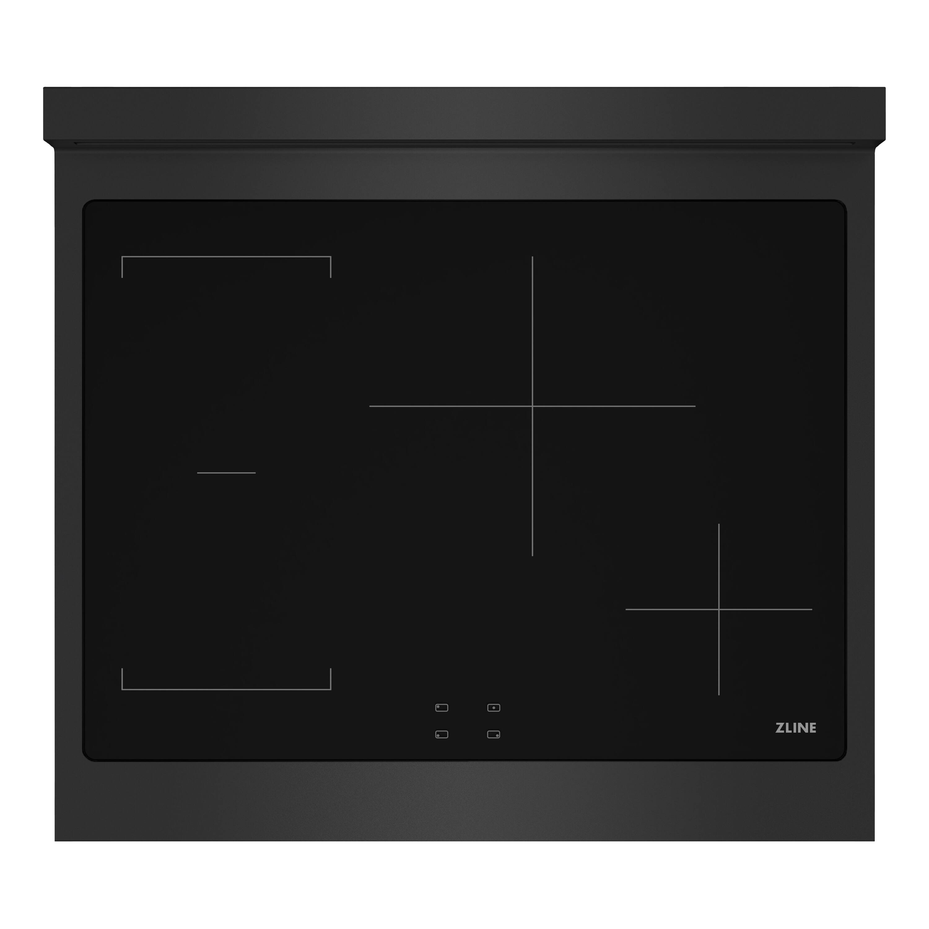 Alt View 6. ZLINE - Autograph 30 in. Paramount Built-in Induction Rangetop with 4 Element Cooktop in Black Steel & Polished gold Accents - Black Stainless Steel.