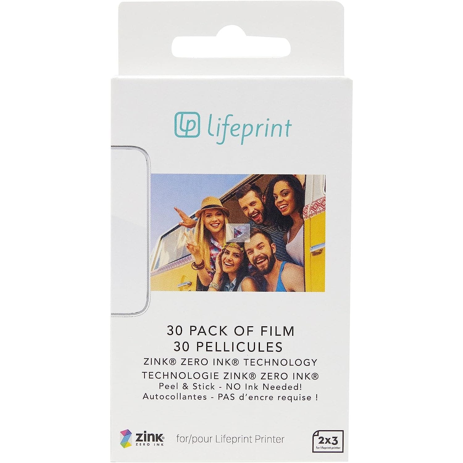Lifeprint - 2x3 Zink Photo Paper 30 Pack, Sticky Back, Zero Ink Instant Print Film