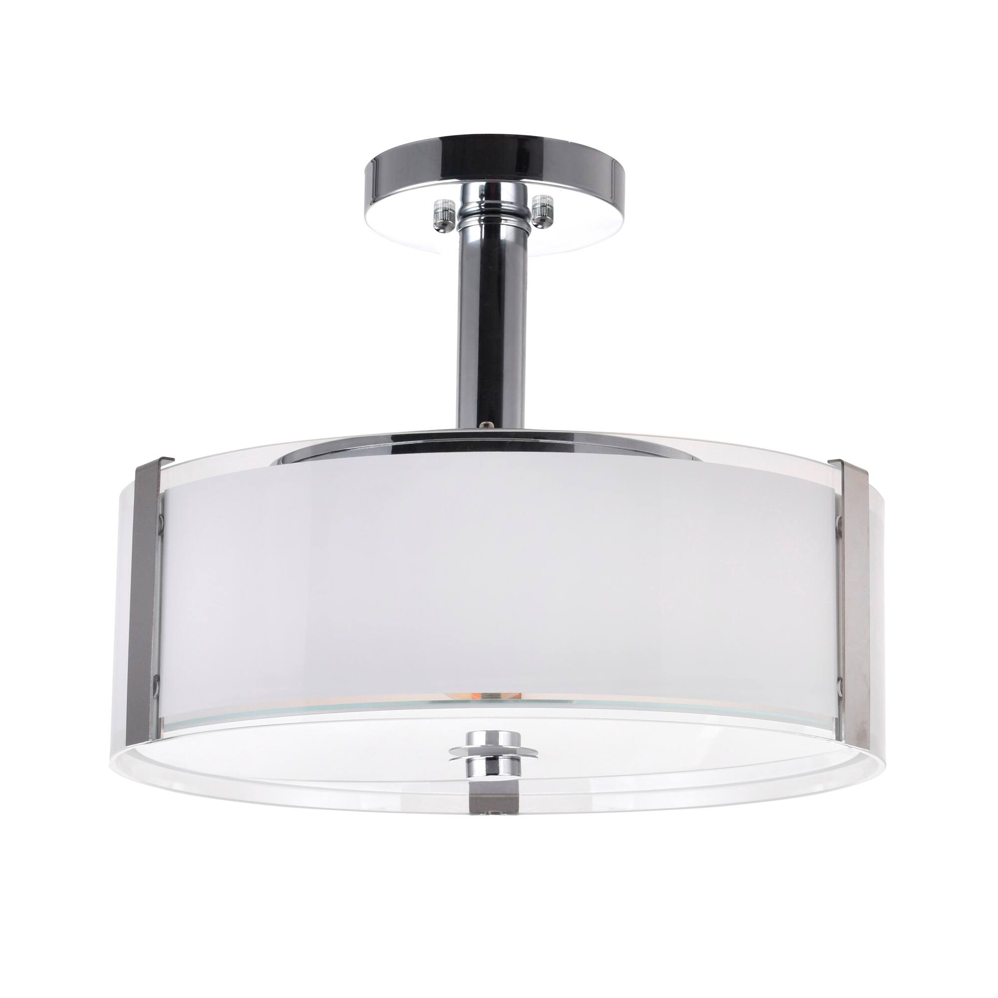 Angle. CWI Lighting - Lucie 4 Light Drum Shade Chandelier With Chrome Finish - Chrome.